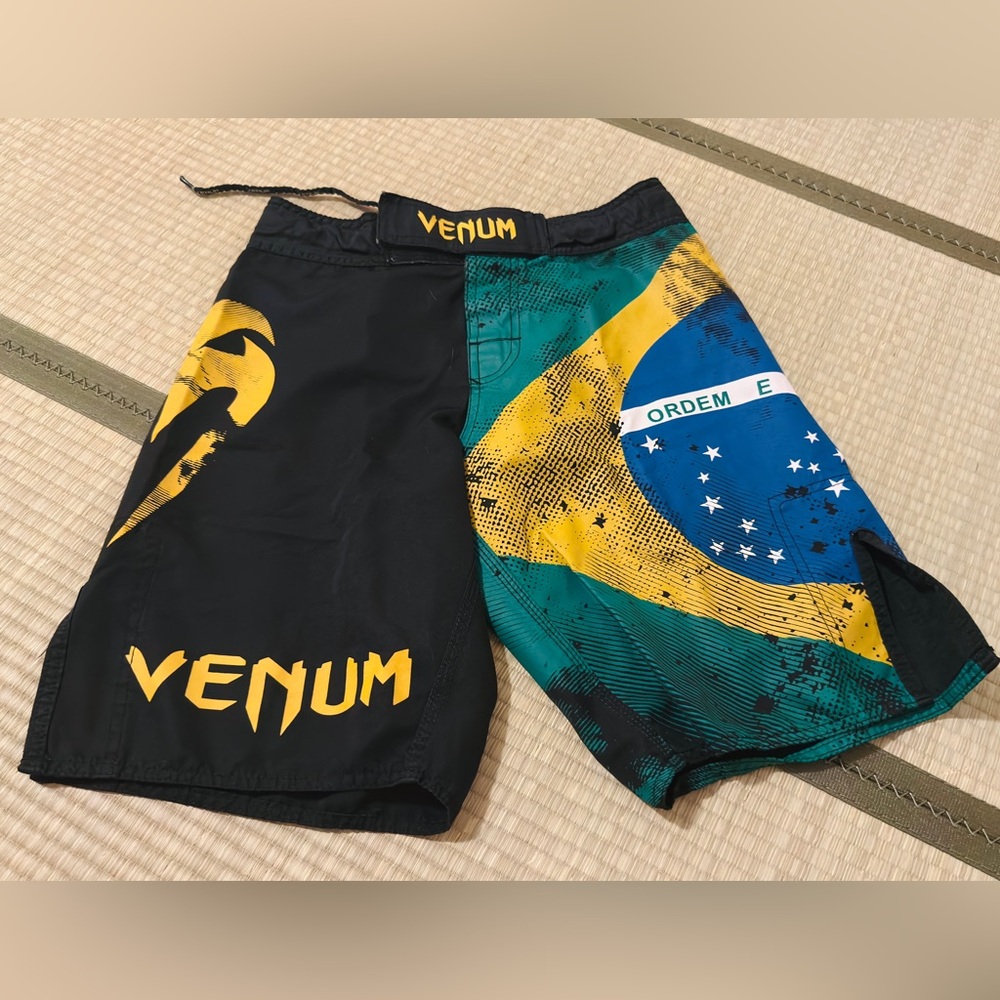 Venum Black and Green Athletic Shorts